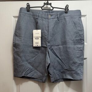 LINEN LIGHT BLUE ZARA SHORTS USA LARGE